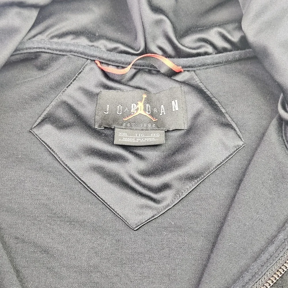 Jordan Jacket Men's XXL Black Full Zip Hoodie Engineered For Flight Mesh Paneled